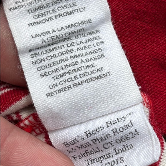 Burt’s Bee’s Red Striped 0-3M PJ’s 2-piece set - Picture 6 of 6